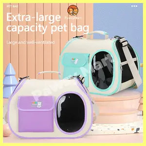 Pawsy Mart-Tas Tangan Hewan Peliharaan Ransel Kucing Oxford Fabric Anti Air 45x26x32cm Tas Selempang Jinjing Hewan Peliharaan Travel Bag