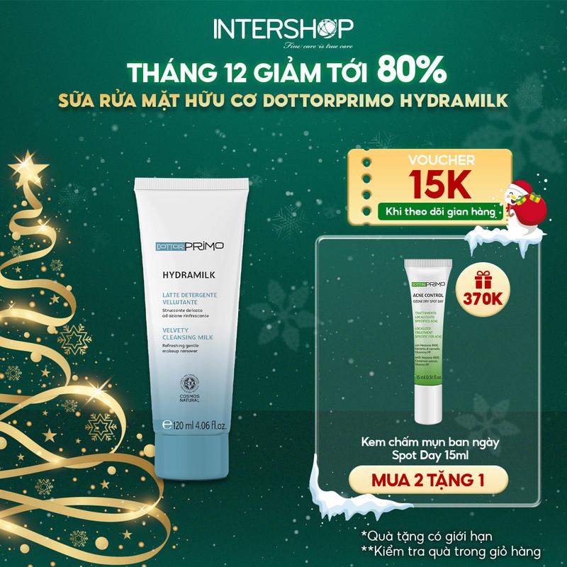 02 2026 Sữa rửa mặt hữu cơ DottorPrimo Hydramilk 120ml dưỡng ẩm sâu làm sạch dịu nhẹ an toàn cho da nhạy cảm Nữ Women