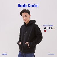 Gambar KOZE - HOODIE COMFORT PREMIUM Soft COTTON 290 GSM ALL COLOR- Hoodie Polos outfit  cowok Bulu Fleece Basic Pria Tebal - Black, S dari koze shop Kota Administrasi Jakarta Timur 2 Tokopedia