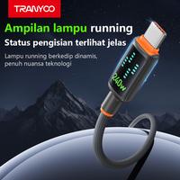 Gambar TRANYOO CC-8 Kabel Data, fast charging 240W Type-C ke Lightning, cocok untuk iPhone, Samsung, OPPO, VIVO, Xiaomi, POCO, realme, menggunakan bahan paduan seng, dengan efek LED mengalir, serta kabel anyaman nilon berdensitas tinggi. - 【240W】Type-C to Type-C dari TRANYOO ID Kab. Tangerang 4 Tokopedia