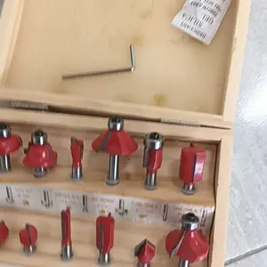 Router Bit Set 12 Pcs 1/4" Mata Mesin Profil Untuk Membentuk Kayu Free Box Kayu -270401