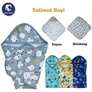 Alecang Store - Selimut Bayi Bayi Baru Lahir Topi Hoddy Halus Ukuran 70 x 70 cm Perlengkapan Tidur