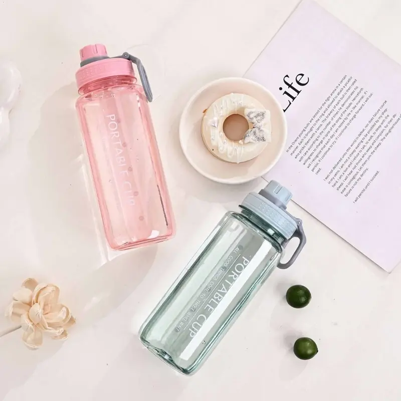 BOTOL MINUM 1000ML Bottles Water Portable Cup Viral - BZ 223 Hitam Kitchenware Warna Biru Pink dan Lainnya 0
