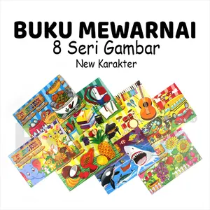 Buku Mewarnai / 8pcs Buku mewarnai  /  buku mewarnai anak / buku mewarnai SET