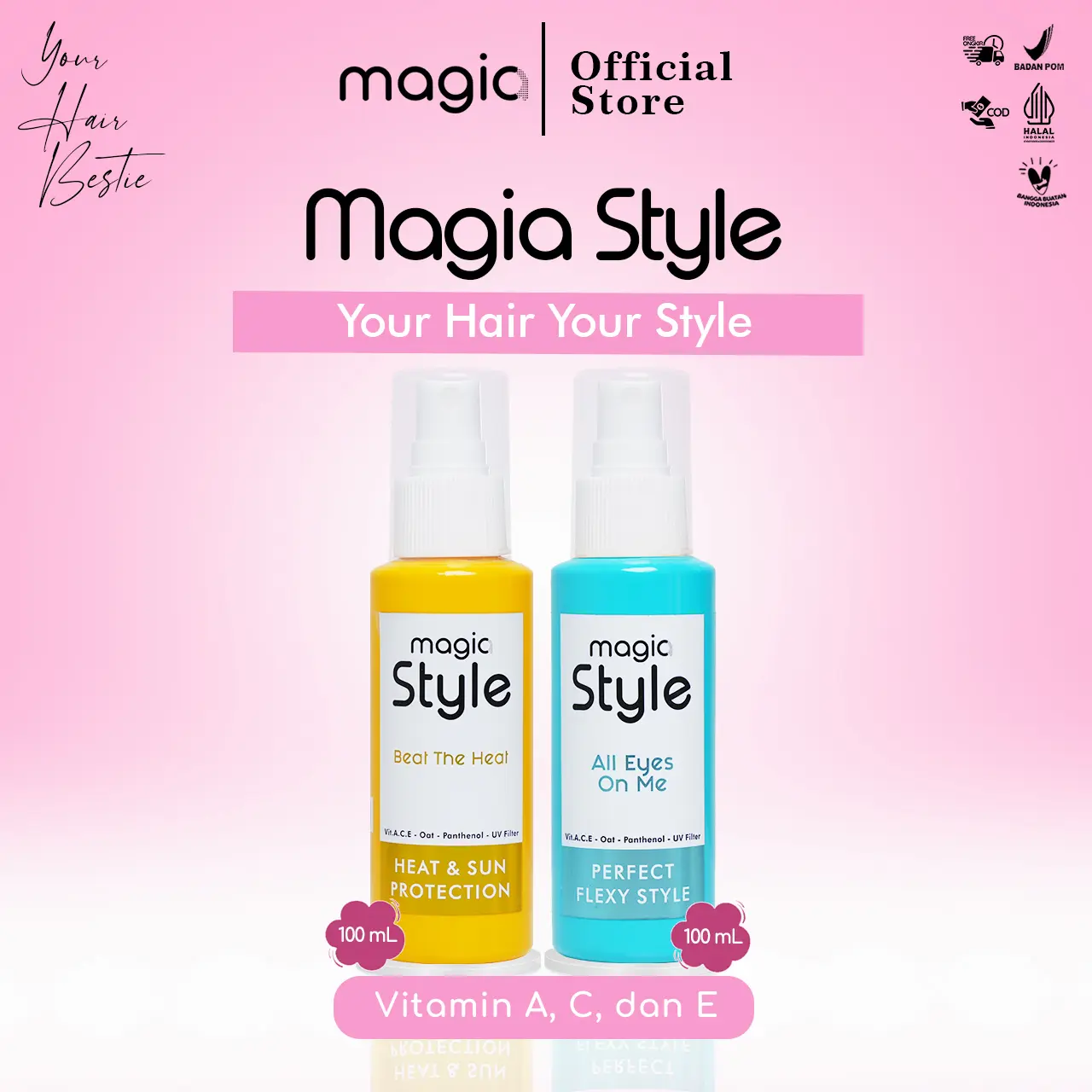 Magia Style Series (Heat & Sun Protection 100ml - Perfect Flexy Style 90ml)