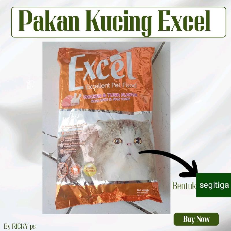 EXCEL PAKAN KUCING TERSEDIA BERBAGAI VARIAN, DONAT, IKAN, SEGITIGA DLLL 1