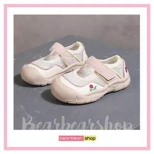 FLATSHOES ANAK FASHION KOREA FLOWER EDITION - BEARBEARSHOP sepatu  princess Kaki Motif