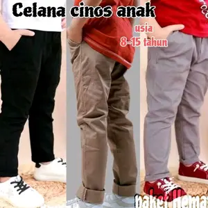 Celana Panjang Chinos Anak Laki-Laki Usia 4-18 Tahun Bahan Premium Fashion Promo Hemat 100RB Dapat 4Celana Katun Tebal Pinggang Karet Nyaman Anti Selip