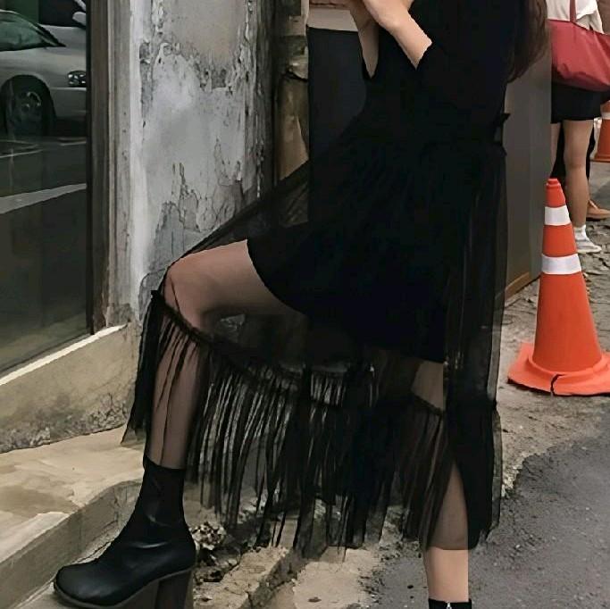 Rok tutu ruffle rok tile hitam ruffle rok putih tutu  Wanita Panjang Casual Dewasa wanita Muslim Hitam Maxi Kerja Scuba 1