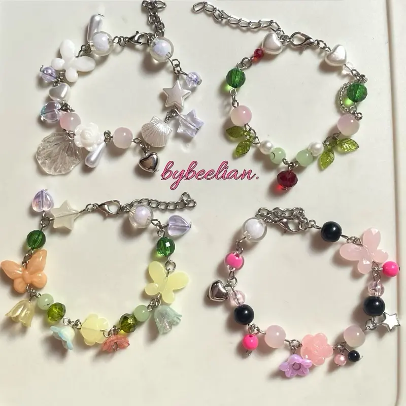 Gelang y2k | Gelang Manik Rantai | Beads Bracelet | Gelang Paku 9 0