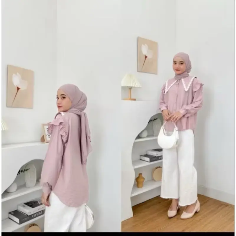 KEMEJA BLOUSE RENDA BASIC KOREAN STYLE 2