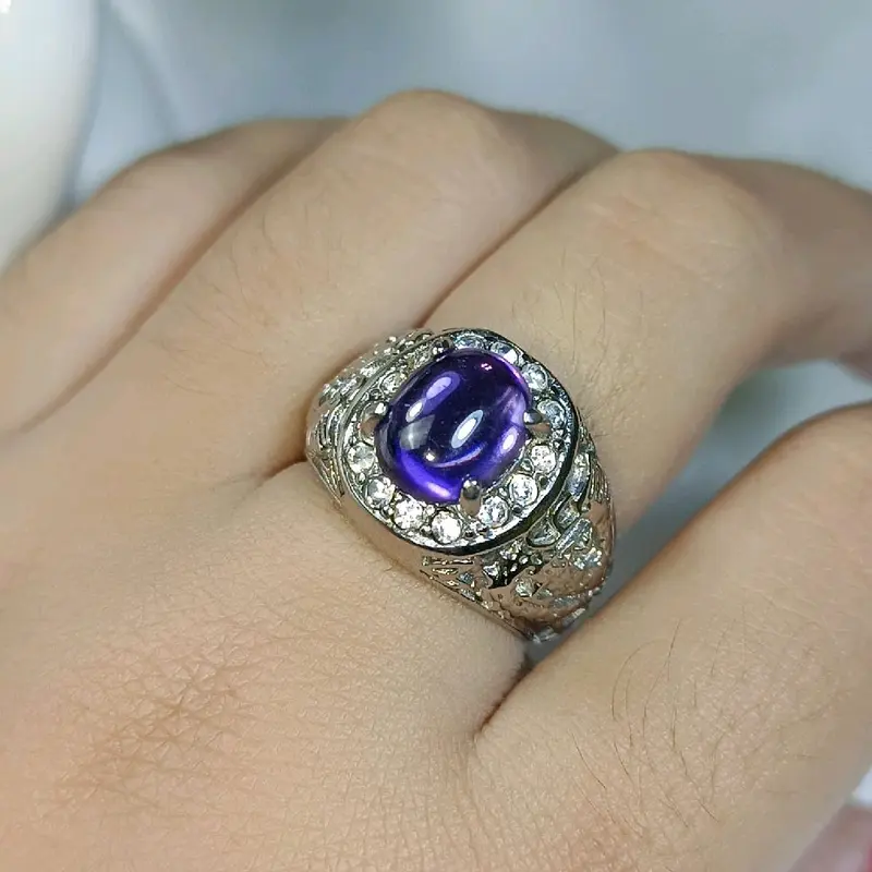 Eta 010 Cincin Aksesoris Fashion Warna Silver titanium 0