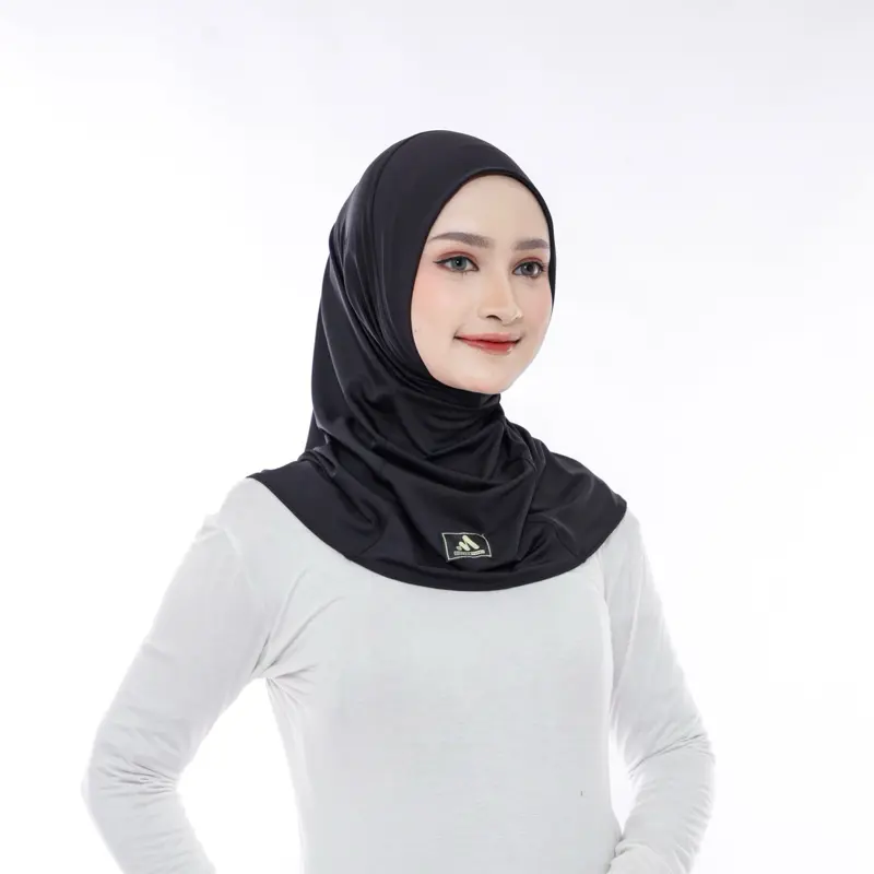 MightyAnywhere-Hijab Sports Instan Premium Polos oval anti tembem Olahraga Running Bergo Kerudung Muslim Nyaman Basic 3