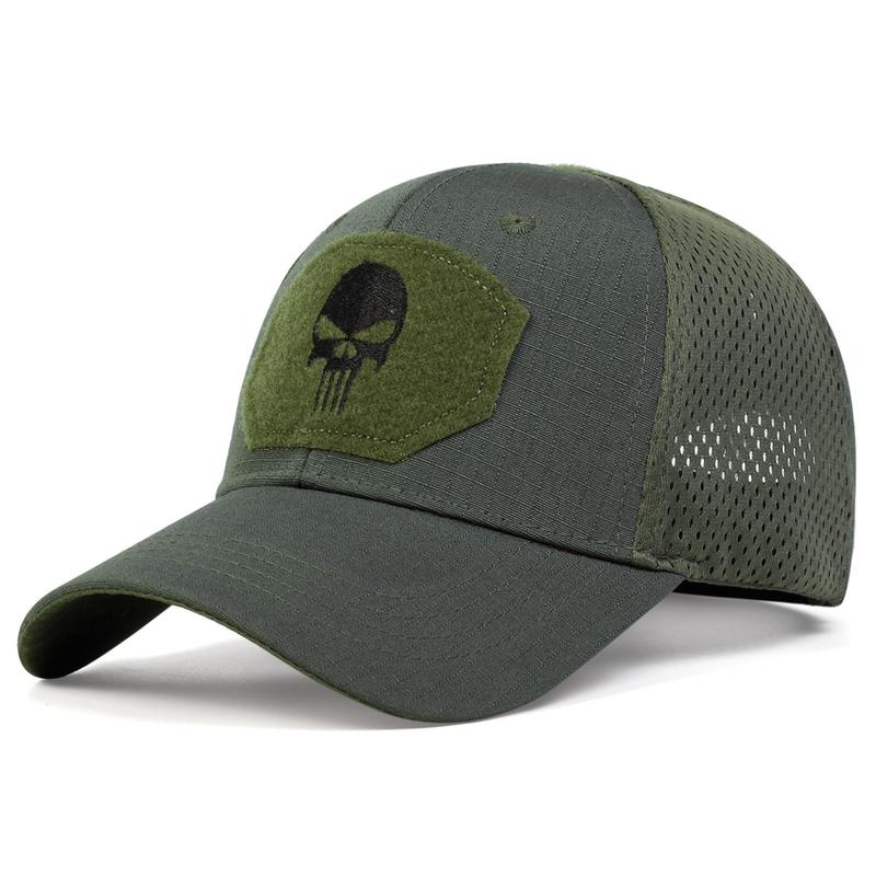 Product Introduction of 2024 Dragon Year New Popular Military Fans Outdoor Camouflage Baseball Mesh Cap Special Forces Tactics Camouflage Hat Skull Sun-Proof Velcro Peaked Cap Sports Outdoor Hat 8