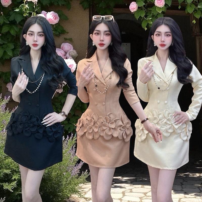 *Set áo váy CRAZYTEEN S6305 gồm áo vest và chân váy để đi chơi Áo vest Chân váy Set đồ sang chảnh