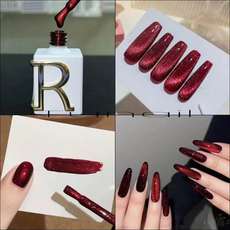  Sơn mắt mèo kim cương màu đỏ CR chai 15ml Siêu Xinh Nail Michi 