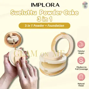 Implora Bedak Sueluttu Powder Cake 3in1 320 ️BPOM | Two Color Two Way Cake One Foundation | Bedak Padat | Foundation Powder