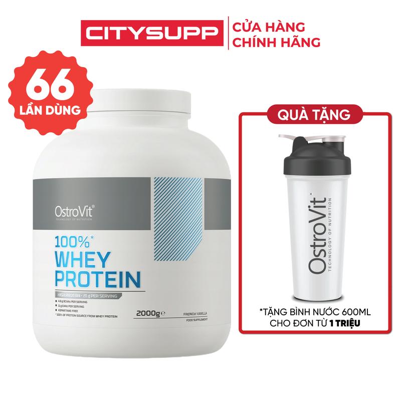 OstroVit 100% Whey Protein 2Kg (66 lần dùng) Whey Protein Concentrate | Nhập Khẩu Ba Lan | CitySupp