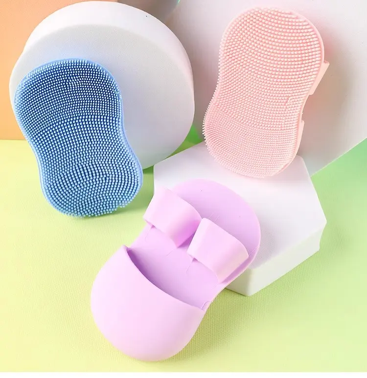 3pcs(1pc of each color) Silicone face Scrubber Exfoliators, Facial Cleansing Brushes, Handheld Wash Scrub Pad Tools for Deep Cleaning Pore, Blackhead, Acne