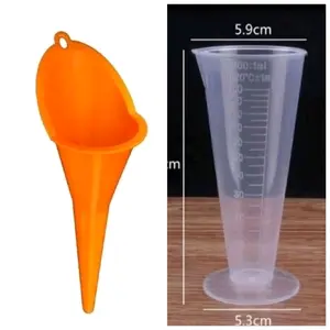 Corong lancip dan gelas takar 100ml cocok untuk menuang oli bensin dan minyak akrilik akurat
