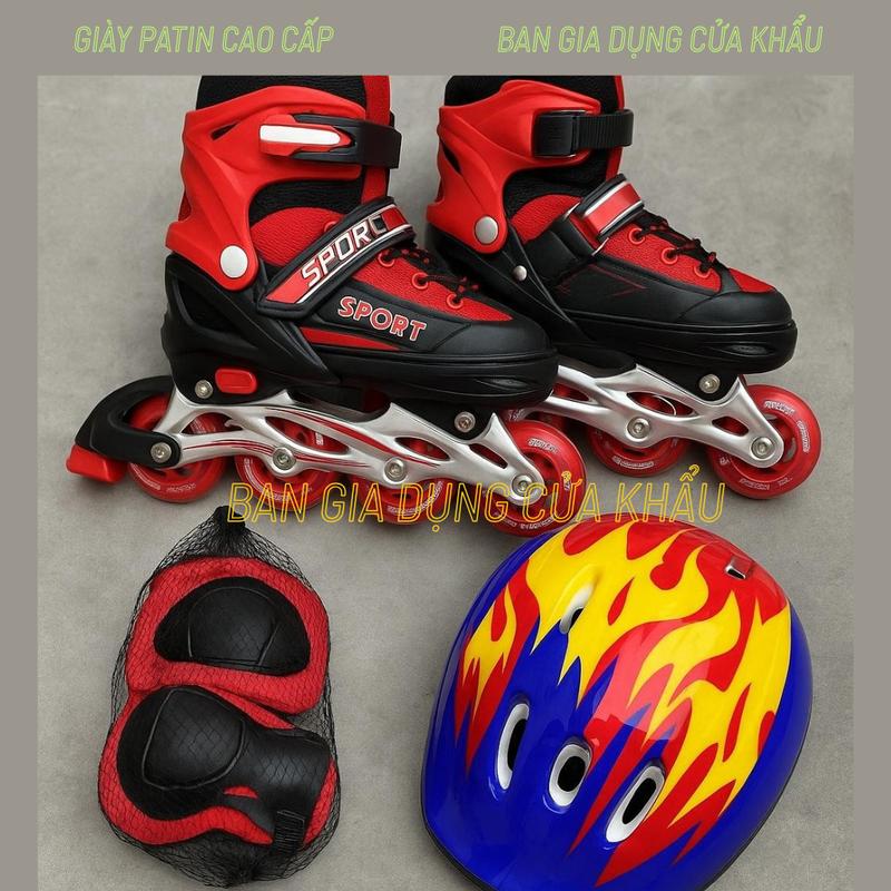  Giày Trượt Patin Kèm Bộ Bảo Hộ Cho Trẻ - Sneaker Sport Cho Bé Tập Thể Dục 