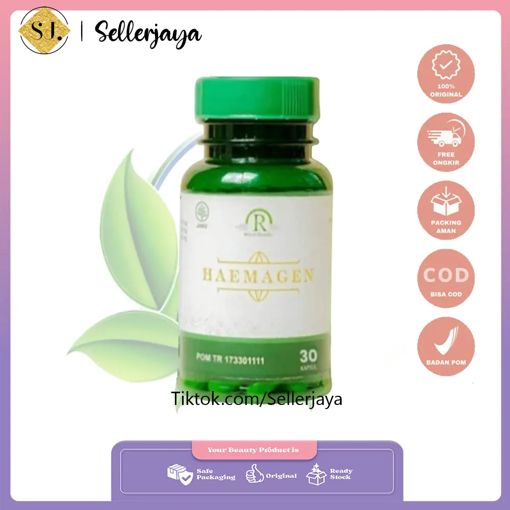 Haemagen Asli 30 Kapsul 100% Original - Obat Herbal Atasi Masalah Kulit Gatal, Alergi