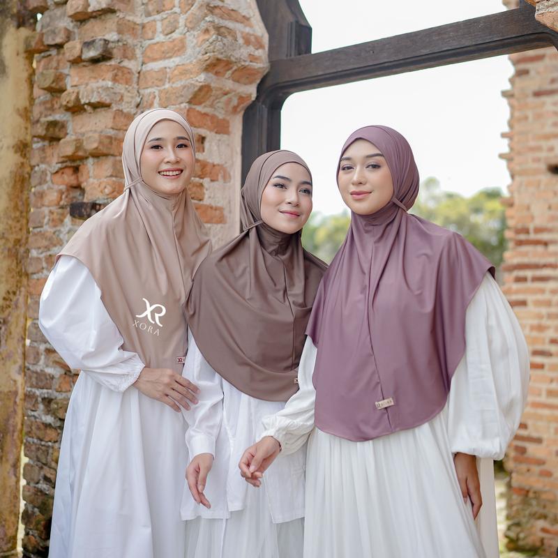 (Xora) Mazaya Hijab Malay Size L - Hijab Lolly Kerudung Wanita Muslim Syari Instan Daily Malay Non Pad 4