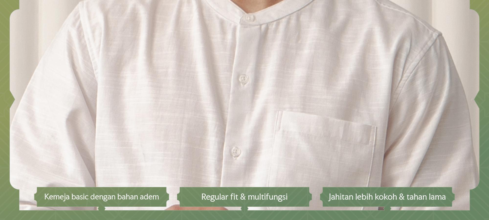 M231 Kemeja Pria Koko Shanghai Polos Pendek 1336