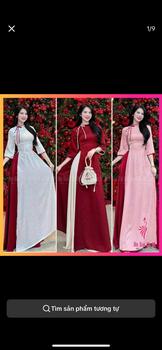 Product Review of Áo dài truyền thống nữ Hạ Kì [Cam House] chất liệu lụa gấm tà dáng rộng thiết kế tay lỡ cổ lệch đính nơ họa tiết hoa in nổi cao cấp from T**ỷ t**ý 0