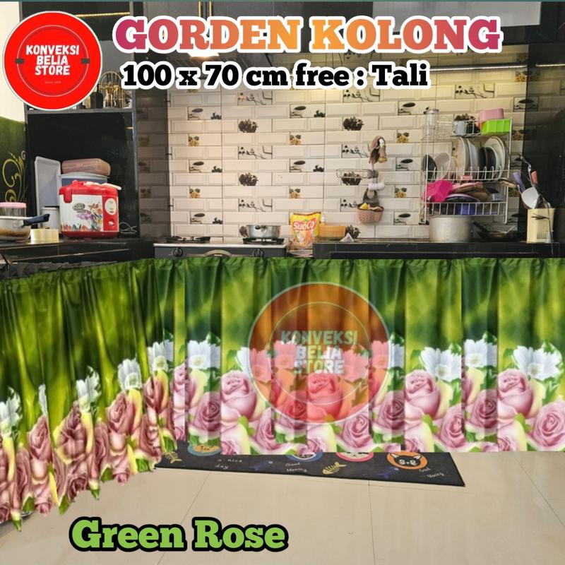 Product Introduction of Paket 2 Pcs Gorden Dapur Kolong Minimalis 100x70 cm + Tali Renda Cantik - Curtain 4