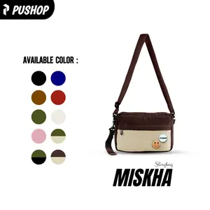 (Gratis Pin) PUSHOP Tas Selempang Corduroy Pria Wanita MISKHA - Slingbag Corduroy Uniseks FREE 2 PIN BROS Sling bag Polos Casual Terbaru
