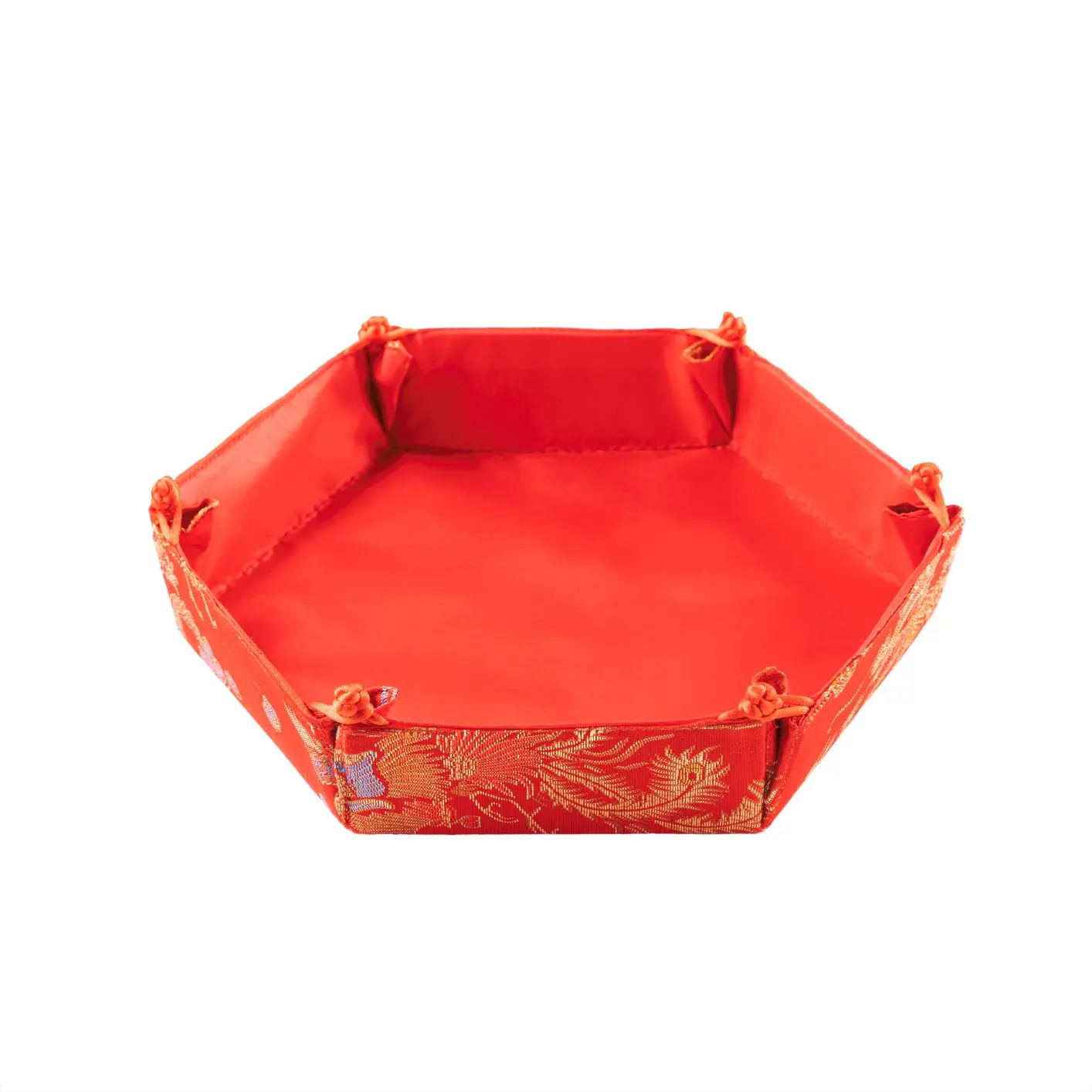 Satin Tray in Hexagon Shape and Auspicious Red (TT7)