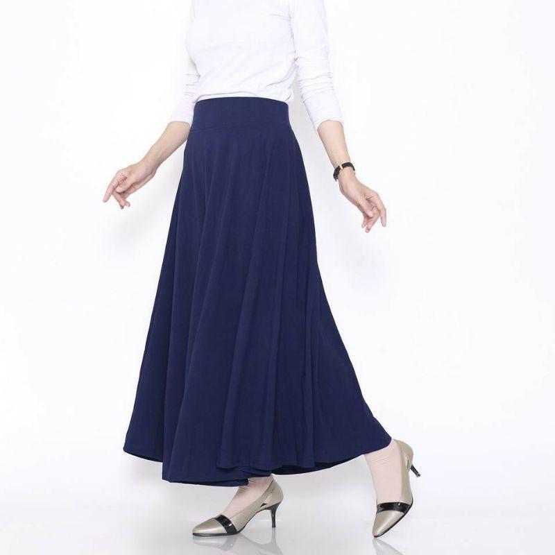 Rok A Line Mayung Panjang Scuba Premium Wanita Dewasa Kerja Midi Nyaman Casual Cantik 3