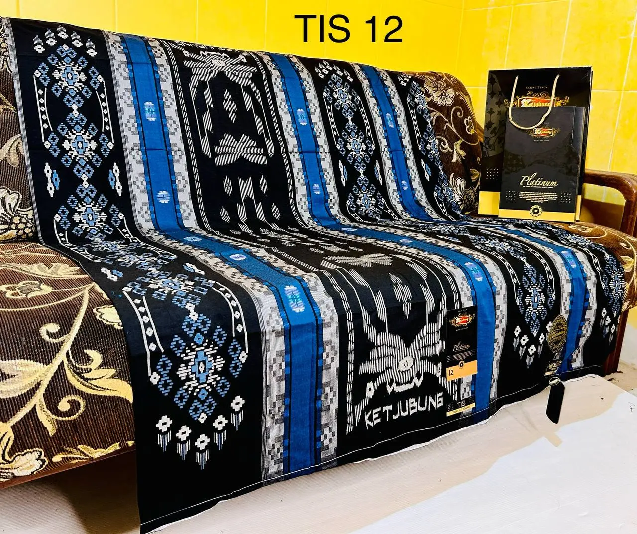 SARUNG KETJUBUNG PLATINUM GOLD TYPE GSI TIS DIS SPP SONGKET TIMBUL ORIGINAL 100% KUALITAS SETARA BHS