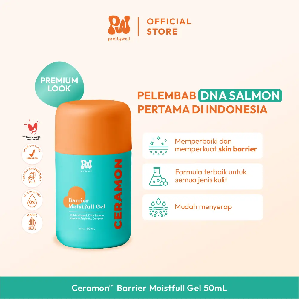 Prettywell CeraMON Barrier Moistful Gel 50mL (sudah tidak pakai Box) - Ceramide - Panthenol - Moisturizer - Pelembab Wajah