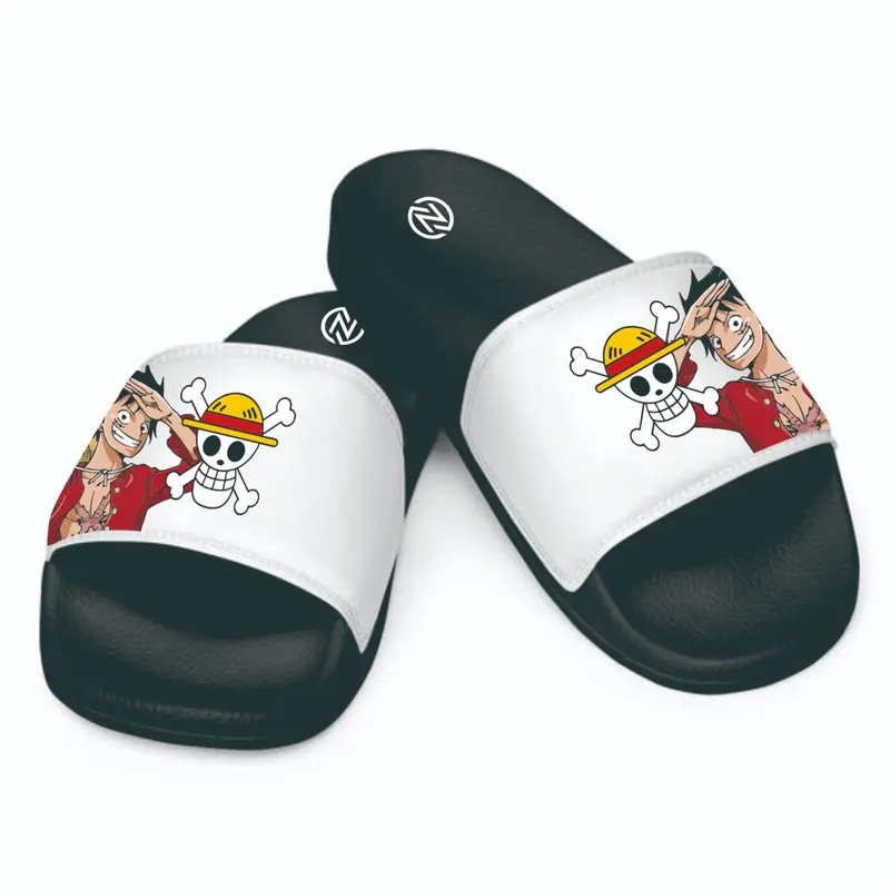 Sandal Slop Pria Luffy Anti Slip Karet Kasual Warna Ceria Shoes 1