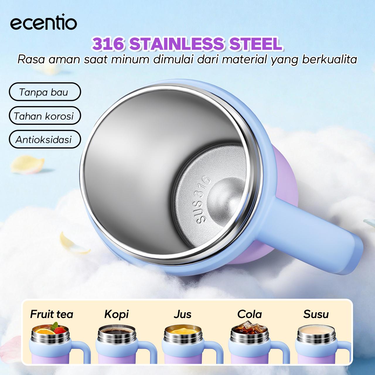 【 PO 22 Jan】【celyhome exclusive】ecentio 750ml Aluminum Bottle+550ml tumbler Stainless 【Soft Cloud Series】 sport outdoor lari Portable Tetap dingin selama 24 JAM Botol minum besar