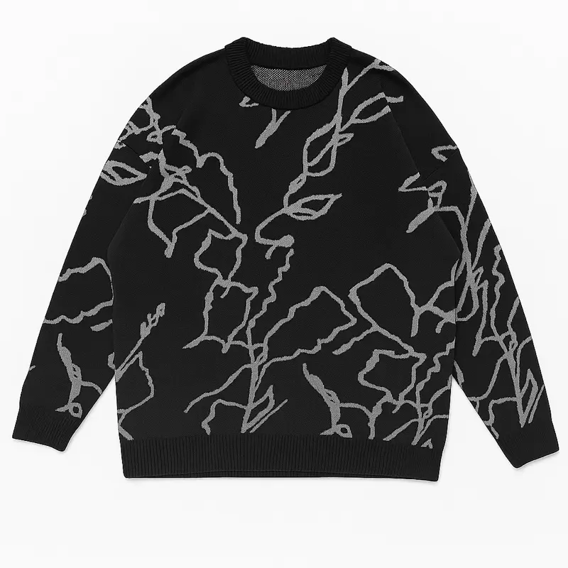 WOOLHEAD - Sweater Rajut line abstrak pria wanita