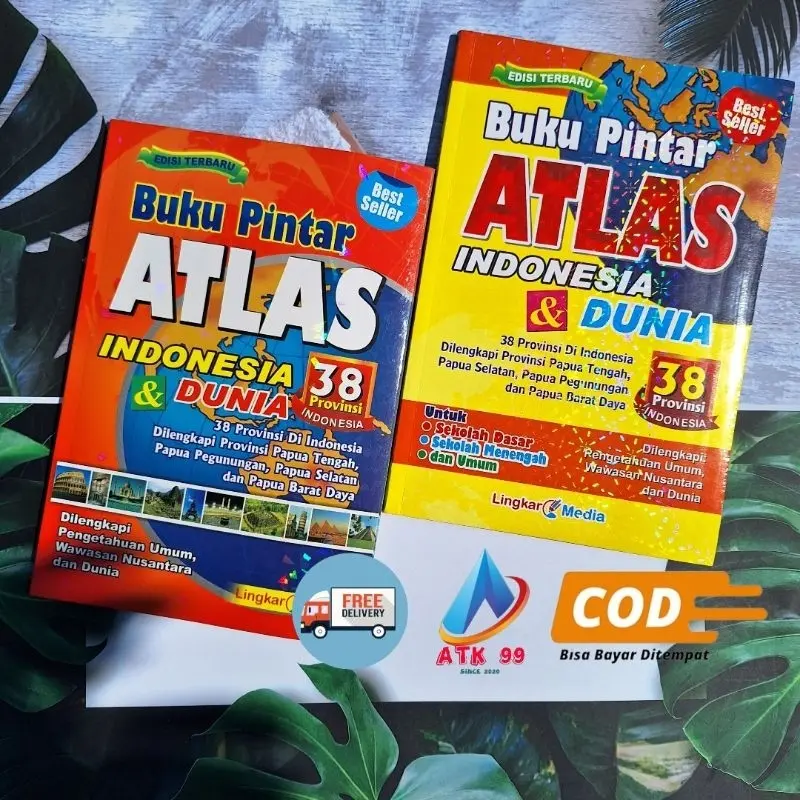 ATLAS DUNIA Terbaru 38 Provinsi/Buku Atlas/Peta Dunia/Atlas Terlengkap/Buku Sejarah/Atlas