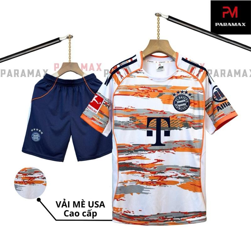 Bộ quần áo bóng đá, đồ đá banh BAYERN NEMO VẢI MÈ USA logo THÊU LOẠI I Top Sport