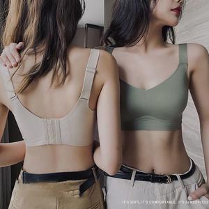 Seamless bra for women with small chest gathered on steel ring sports yoga vest soft support bra