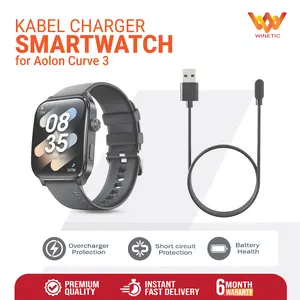 Kabel USB Charger Casan Smartwatch Jam Tangan Aolon Curve 3  Magnetic Smart watch Type A Charging