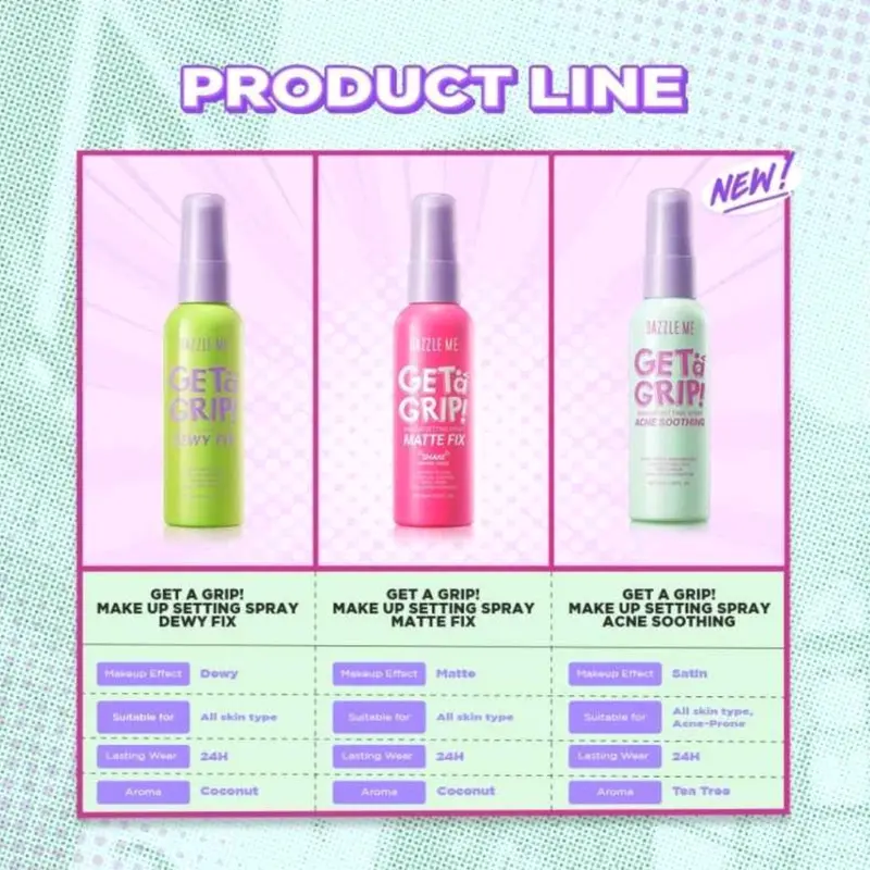 DAZZLE ME GET A GRIP! MAKEUP SETTING SPRAY Wajah setting sprays pink 0