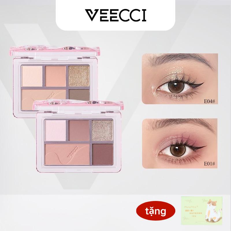 VEECCI Bảng Phấn Mắt Năm Màu Ánh Ngọc Trai Lấp Lánh Tông Đất Cho Người Mới Bắt Đầu 5.2g