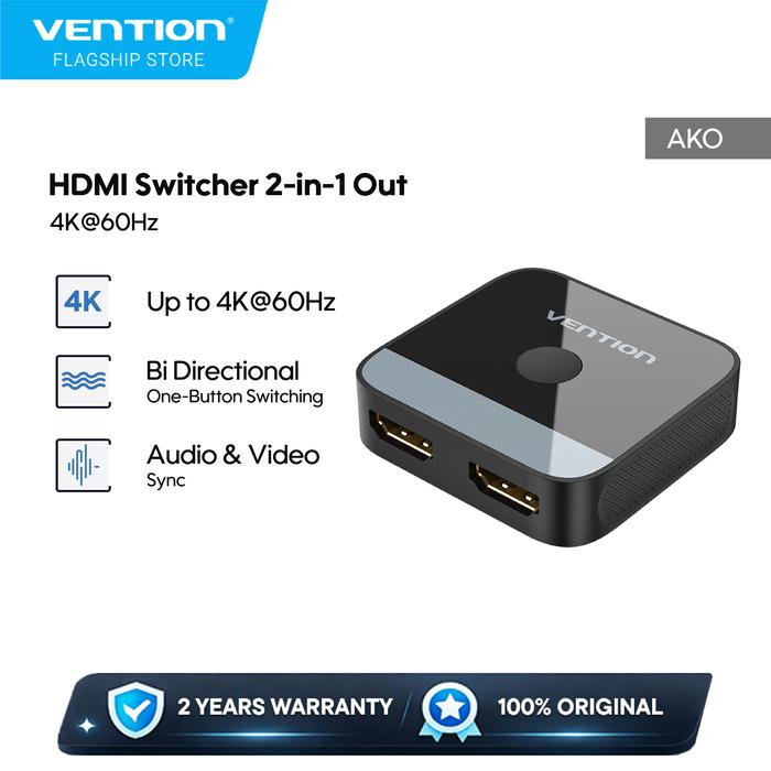 Gambar Vention HDMI Switcher 2 in 1 Out 4K@60Hz - AKO dari Vention By Andalan Kota Administrasi Jakarta Utara Tokopedia