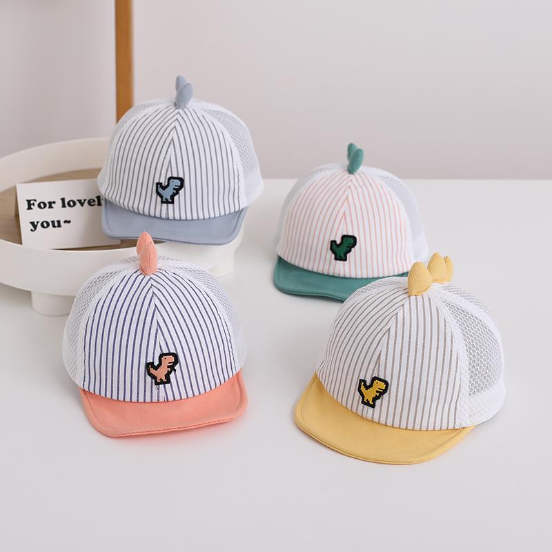 Mũ Bóng Chày Hoạt Hình Khủng Long Cho Bé, Mũ Lưới Mùa Hè Thoáng Khí, Vành Mềm, Mũ Che Nắng Cho Trẻ Sơ Sinh Và Bé Trai, Mũ Sọc Dễ Thương Cho Trẻ Mới Biết Đi, Mũ Lưỡi Trai Có Đỉnh