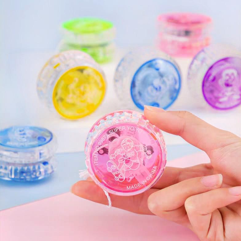 COD Mainan Bola YoYo Magic Bulat Bahan Plastik Ukuran 2.2x1.3" + Lampu Colorful untuk Anak hadiah toys 2