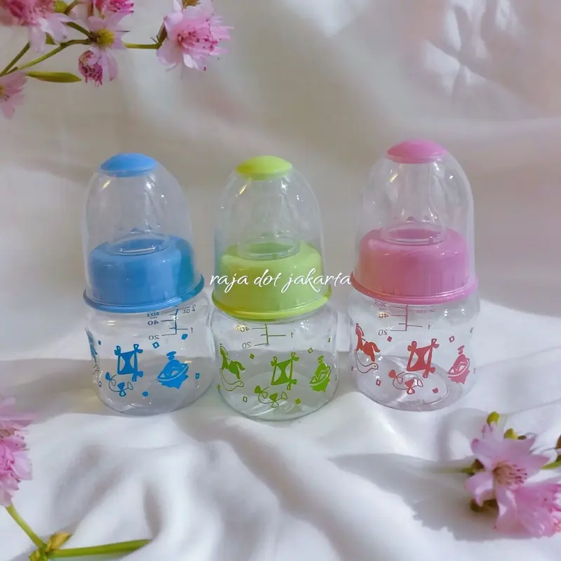 Isi 3 pc botol susu kecil 60ml / empeng dot  bayi baru lahir Pink Biru Accessories Bottle 2