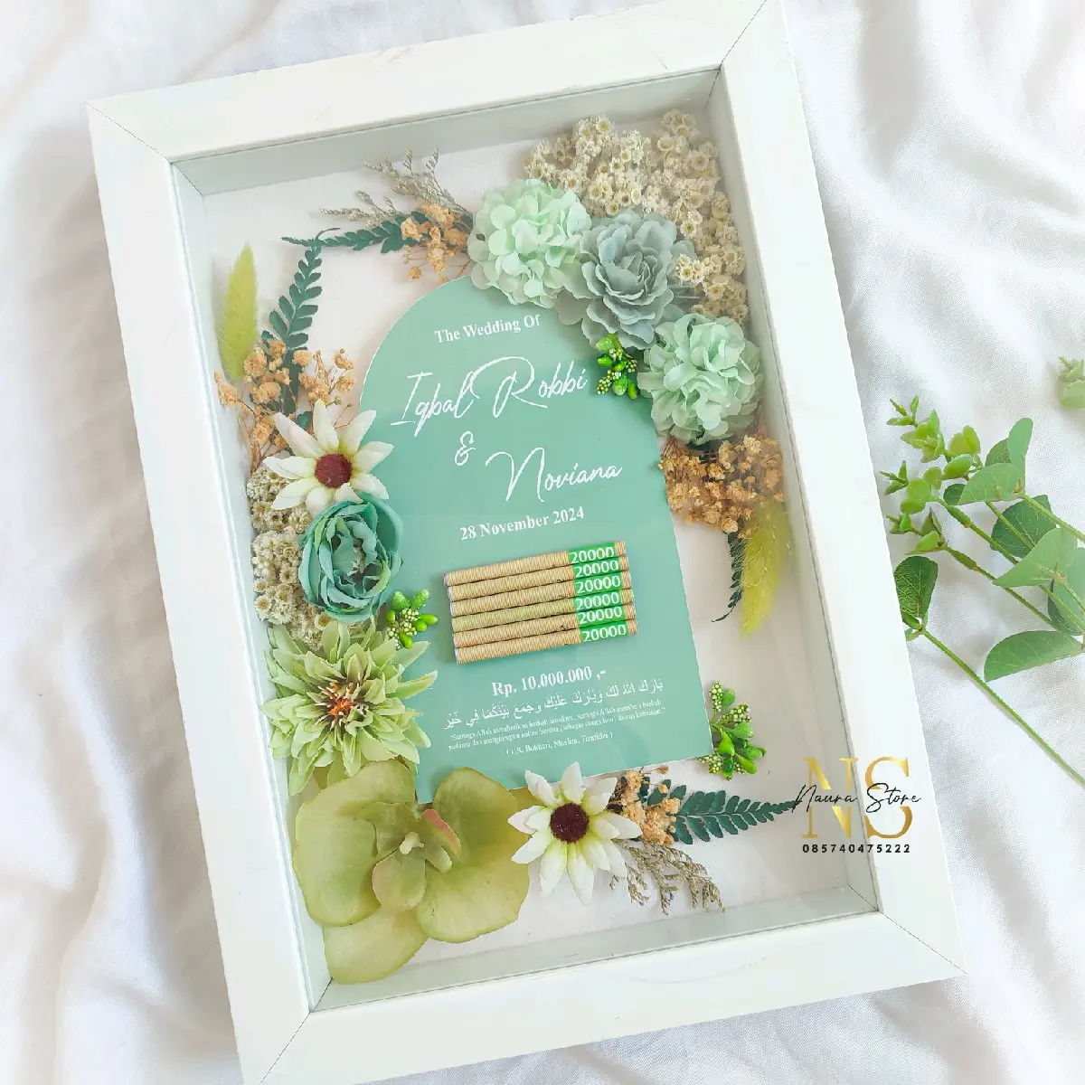 MAHAR CAROLINE | Mahar Pernikahan Murah | simple | ukuran 20×30cm Dipasang di dinding