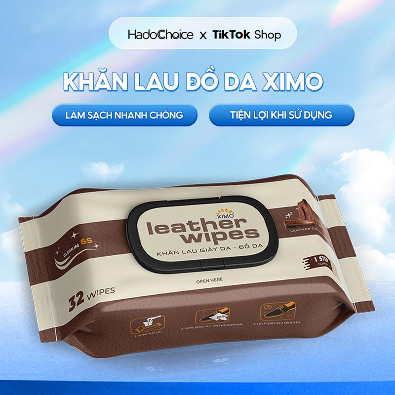Khăn lau giày da đồ da cao cấp Ximo Leather Wipes 32 khăn giúp vệ sinh bề mặt đồ da
